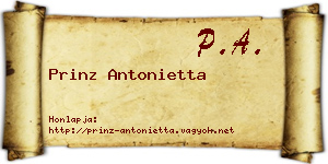 Prinz Antonietta névjegykártya